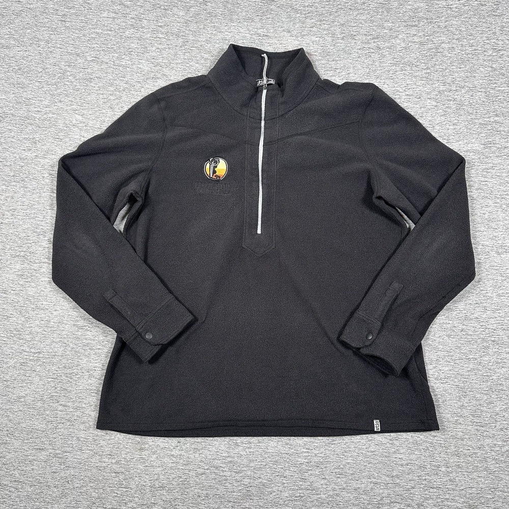 Stio Pullover Womens XL Black Fleece 1/2 Zip Yellowstone National Park Outdoor